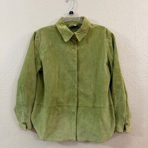 Coldwater Creek green suede leather jacket